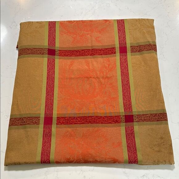 Better Homes and Gardens Orange and Red Plaid Thanksgiving Tablecloth. 60x102 in - Picture 1 of 3